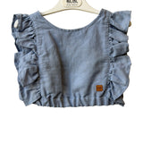 Crop Top Armhole With Ruches For Girl In Linen Blend JOSè VARON 42124