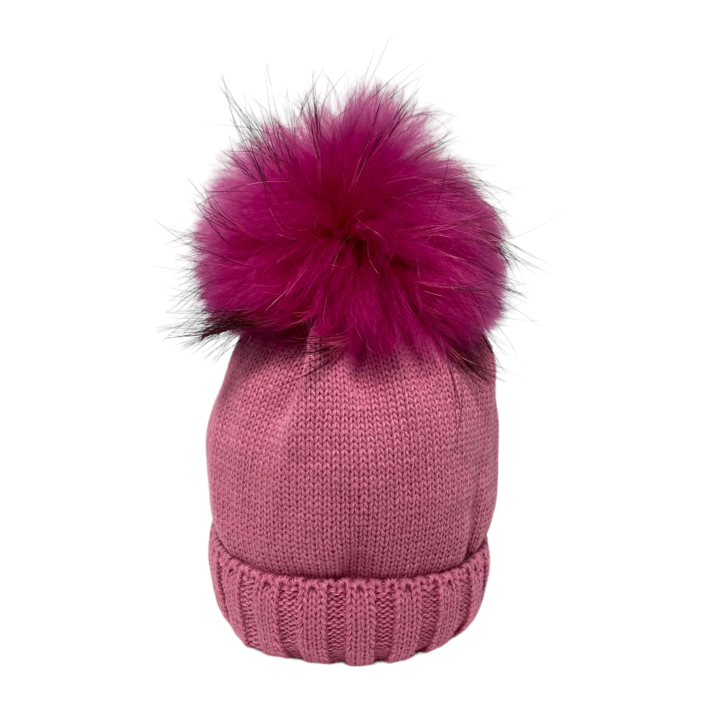Cappello In Misto Lana Con Risvolto E Pom Pon In Volpe Bambino/a FURFANTE CT0523A