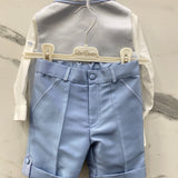 Completo Elegante In Raso Con Panciotto Neonato LES ETOILES ANTONELLO