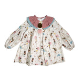 Abito Manica Lunga Svasato In Caldo Cotone Bambina YOEDU 5158