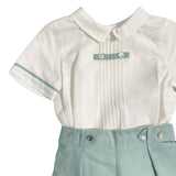 Completo Corto Elegante In Lino Con Bermuda Neonato PONTO POR PONTO 6132