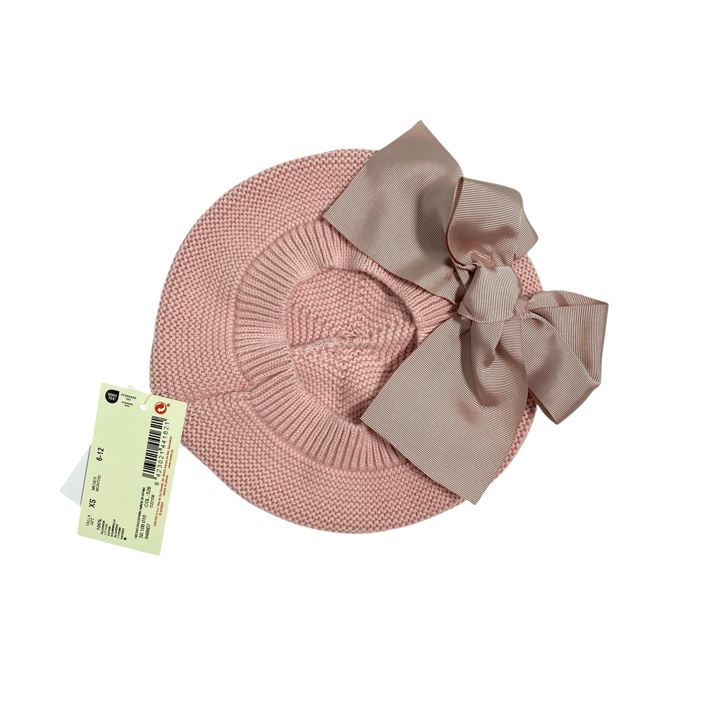 Acryl-Baskenmütze mit Samtschleife für Mädchen CONDOR 50100F