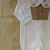 Tutina Intera In Cotone Con Colletto Ricamato Neonato BEBE' MARGO' B081T