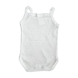 Body Runder Ärmel mit schmalen Trägern Hellblau mit Baumwollarbeiten Unisex BABY FASHION 050C