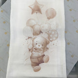 Mussola In Cotone Con Stampa Orso Con Palloncini Neonato/a FIRST BABY MUSLIN1
