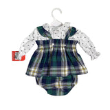 Ärmelloses Kleid mit kariertem Hemd und Hosenrock aus warmer Baumwolle für Babymädchen DEL SUR 2075