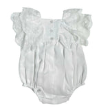 Pagliaccetto Elegante Battesimale Con Pizzo E Fiocco Neonata GRANLEI 197