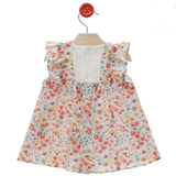 Abito Smanicato In Cotone Fantasia Floreale Neonata DEL SUR 0374
