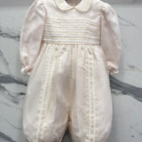 Elegant Baptismal Romper in Silk Newborn / PICCOLA GIUGGIOLA NAZARIO