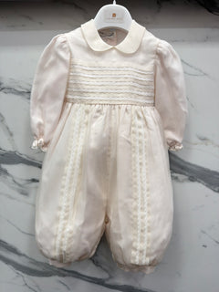 Elegant Baptismal Romper in Silk Newborn / PICCOLA GIUGGIOLA NAZARIO