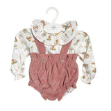 Completo Con Salopette In Velluto E camicia Neonata BABY FASHION 538.1