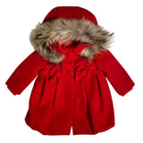 Eleganter Baby-Stoffmantel mit Kapuze und Fell BUFI B0195R