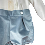 Completo Elegante In Velluto Con Camicia e Bermuda Neonato PONTO POR PONTO 6634