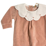 Tutina Intera In Ciniglia Ricamata Neonata BEBE' MARGO' B045T