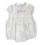 Pagliaccetto In lino Neonata Bianco LA SARTORIA DEI PICCOLI LP014