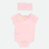 Set aus elegantem Body und weißem Baumwoll-Stirnband ANGEL'S FACE CLEMENTINE