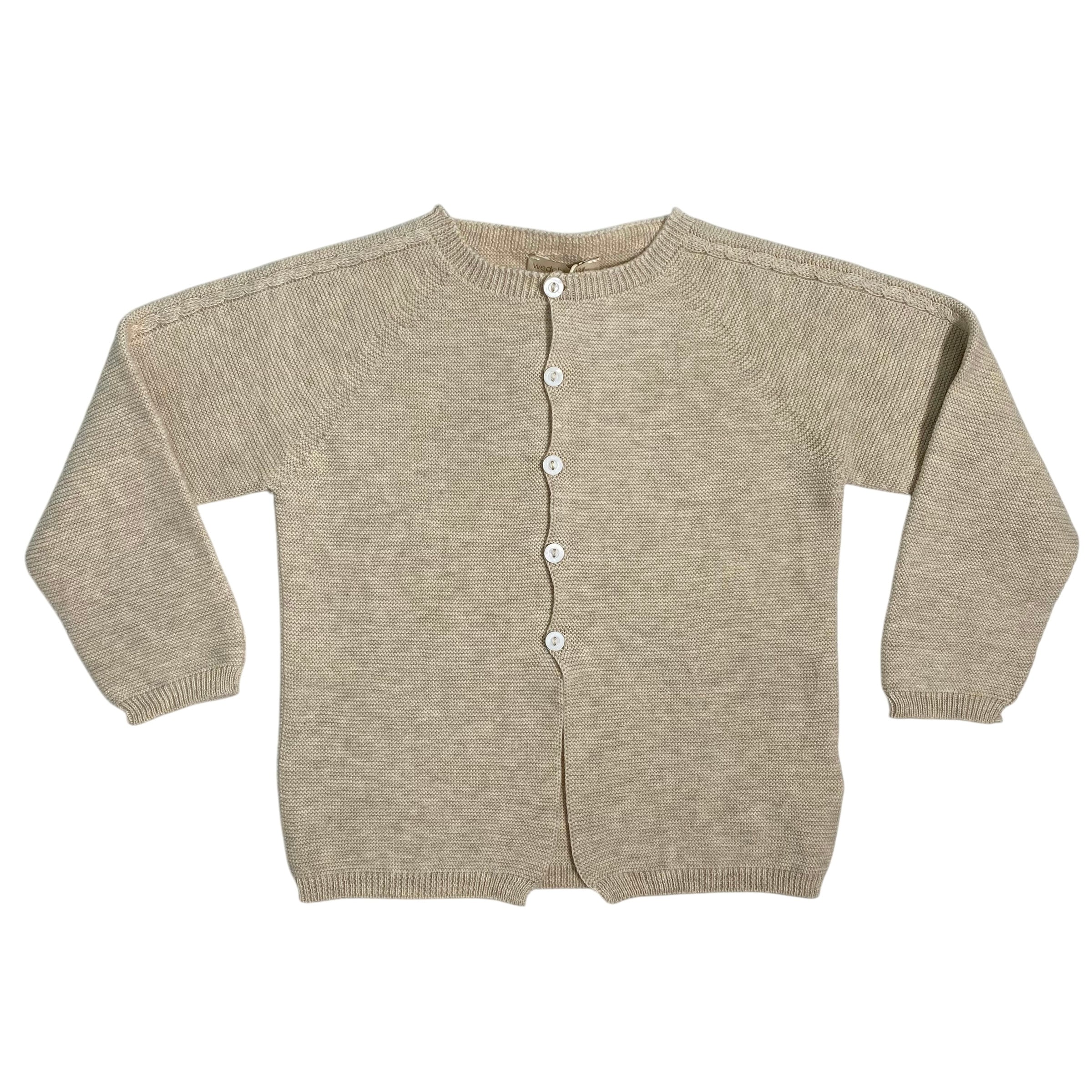 Cardigan Girocollo Lavorato In Maglia In Cotone Biologico Neonato/a WEDOBLE 03308C