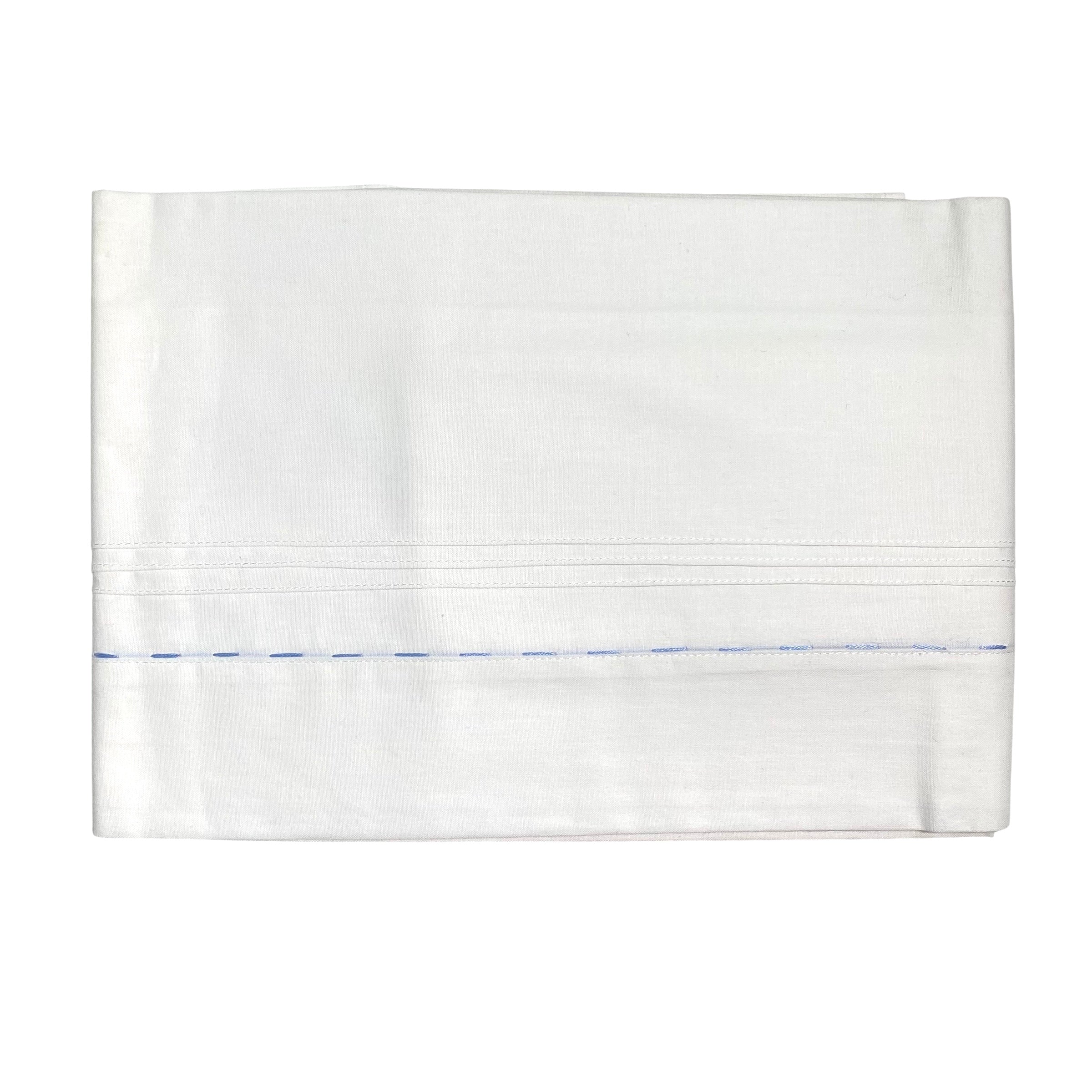 Cotton Sheet For Baby Carriage With Blue Embossing LA SARTORIA DEI PICCOLI LL150