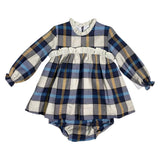 Abito Svasato Manica Lunga In Caldo Cotone A Quadri Neonata YOEDU 5102
