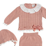 Tutina Spezzata Con Cuffia In Filo Di Cotone Neonata BABY FASHION 620.2