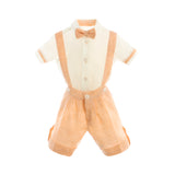 Completo Elegante In Lino Con Salopette Neonato BUFI M0408A