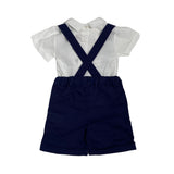 Completo Con Salopette E Camicia In Misto Lino Neonato A&J A&J205