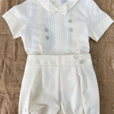 Completo Corto Elegante In Lino Con Bermuda Neonato PONTO POR PONTO 6493