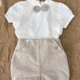 Completo Corto Elegante In Lino Con Bermuda Neonato PONTO POR PONTO 6502