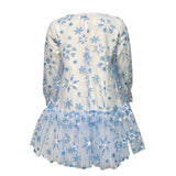 Elegantes Langarmkleid aus Fleece und Tüll mit Schneeflocken für Mädchen DAGA 9429