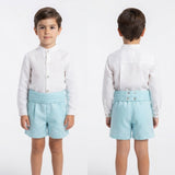 Completo Elegante In Lino Con Bermuda E Camicia Bambino MIMILU' 588