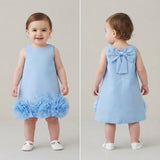 Abito Smanicato Elegante Con Fiori Neonata SARABANDA G452
