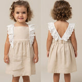 Kleid für kleine Mädchen aus ärmellosem Leinen 94491 BABIDU