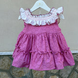 Abito Smanicato In Pizzo San Gallo Bambina VALENTINA BEBES NUBE 39