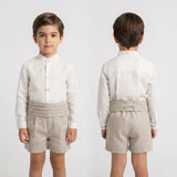 Completo Elegante In Lino Con Bermuda E Camicia Bambino MIMILU' 588
