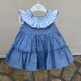 Abito Smanicato In Pizzo San Gallo Neonata VALENTINA BEBES NUBE 80