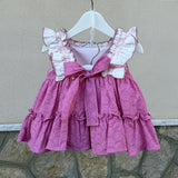 Abito Smanicato In Pizzo San Gallo Bambina VALENTINA BEBES NUBE 39