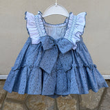 Abito Smanicato In Pizzo San Gallo Neonata VALENTINA BEBES NUBE 80