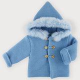 Doppelter Trikotmantel mit Kapuze und Fell für Neugeborene SARDON VE317