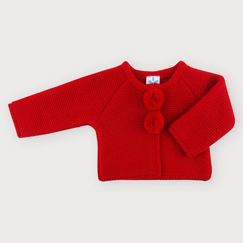 Cardigan In tessuto Ananllergico Acrilico Con Pom Pon Neonato/a SARDON MA250