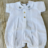 Pagliaccetto Mezza Manica In Misto Lino Neonato BEBE' MARGO' B095P