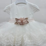 Abito Elegante Mezza Manica In Tulle E Pizzo Neonata MIMILU' 1748