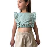 Shorts Con Ruches In Tessuto Naturale Bambina  COCOTE 41093
