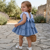 Abito Smanicato In Pizzo San Gallo Neonata VALENTINA BEBES NUBE 80