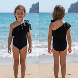 Costume Intero Mono Spalla Alla Moda Bambina Nero Phi Clothing 22328