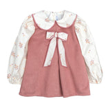 Abito Manica Lunga Rosa Antico Bambina CALAMARO 21344