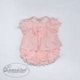 Pagliaccetto Corto In Cotone Con Petali Neonata LA SARTORIA DEI PICCOLI LP1002