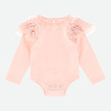Body aus warmer Baumwolle mit Spitze für Baby-Mädchen ANGEL'S FACE PRIMROSE