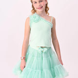Top In Maglia Monospalla Con Tulle Bambina ANGEL'S FACE REESE