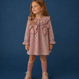 Abito Svasato in Vichy In Caldo Cotone Bambina DEL SUR 5189