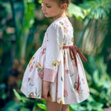 Abito Manica Lunga In Caldo Cotone con Fatine Bambina MIMOSA CAMELIA